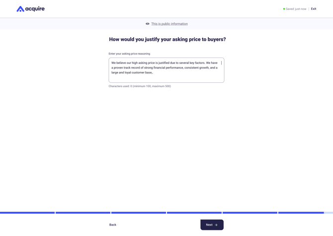 Asking price reasoning
