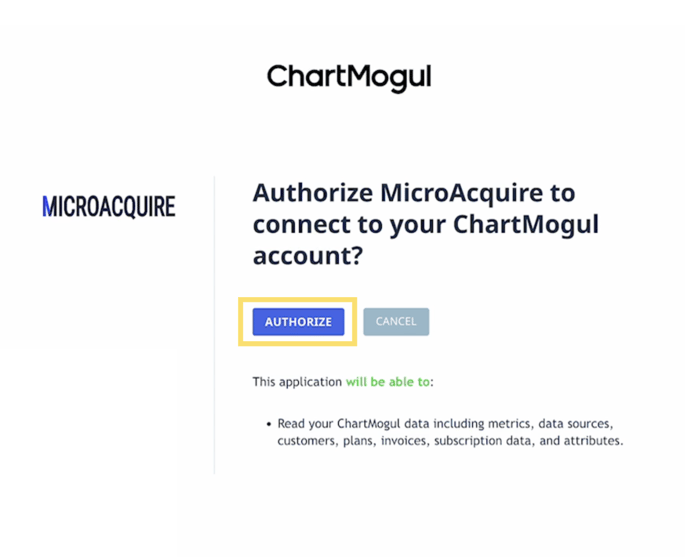 ChartMogul- Authorize