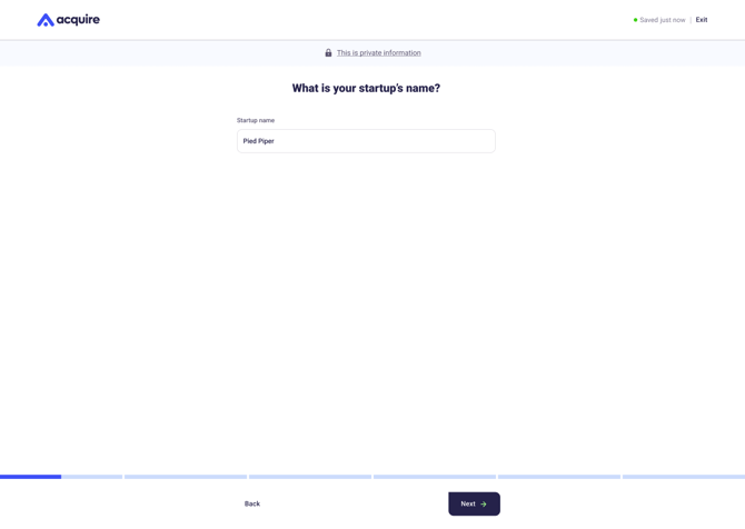 Seller onboarding - startup name
