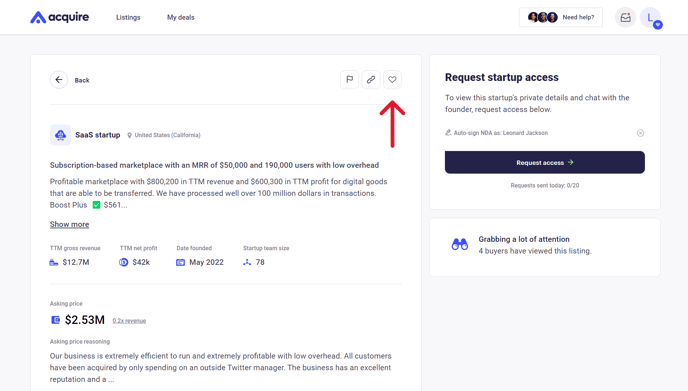favorite startups 2.0 arrow