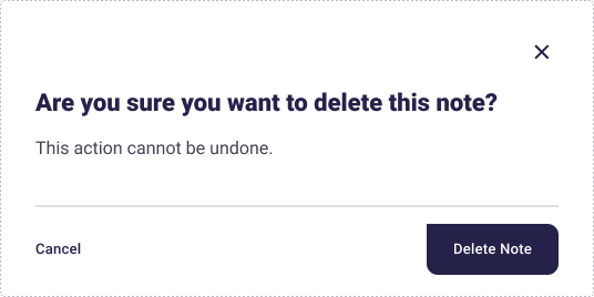 Confirm deleting a Deal Note